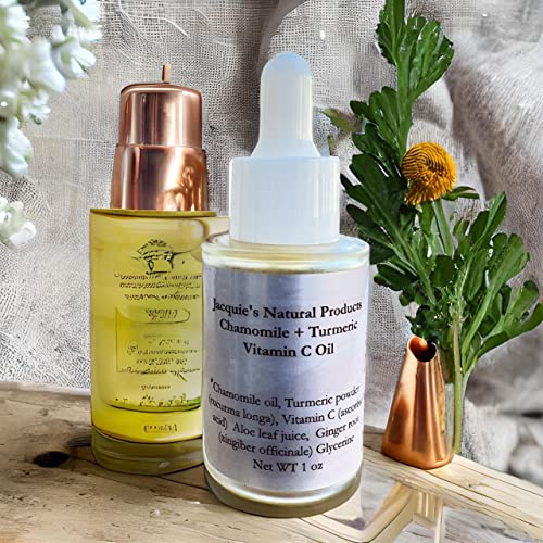 Jacquie's Natural Products Chamomile Turmeric Vitamin C Natural Oil 1 oz Aging Face Oil Vitamin C Oil