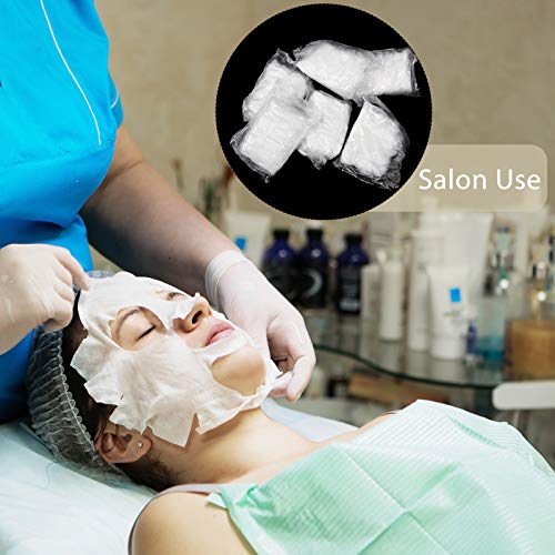 Chuangdi 100 Pieces Disposable Spa Headbands Soft Non-woven Facial Hair Band Elastic Facial Head Wraps Cloth Stretch Skin Care Makeup Sauna Washing Face Supplies for Women(White)