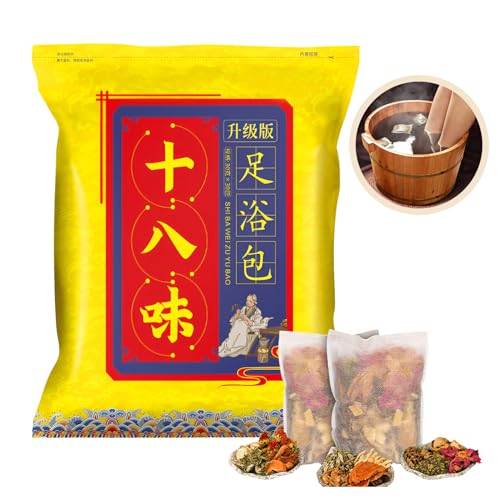 Herbal Foot Soak Bag Set - Ginger Infused Detox Foot Bath for Dry, Cracked Feet & Lymphatic Drainage,30-Pack Detox Soak to Purify & Revitalize Feet,艾草生姜中药泡脚包900g