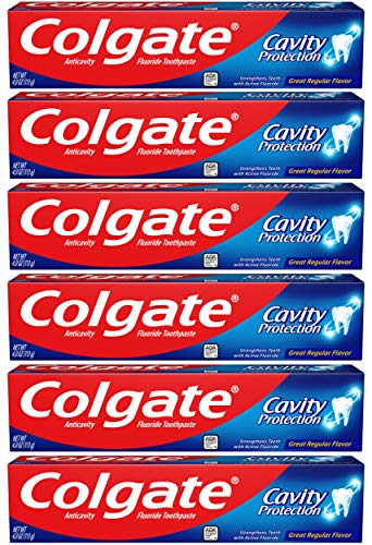Colgate Cavity Protection Toothpaste with Fluoride - 4 Ounce (Pack of 6)