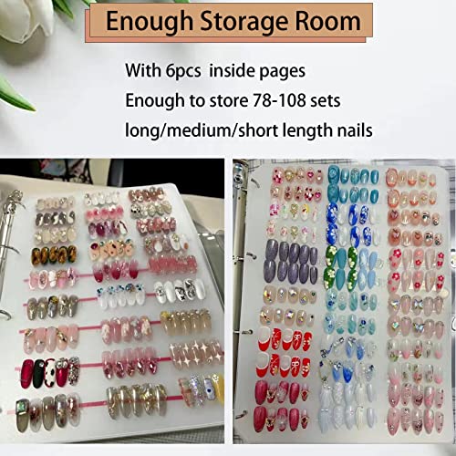 Large Press On Nail Organizer 10 PCS Clear Empty Press On Nail Storage Press On Nail Packaging for Fake Nail Storage Nail Display Nail Salon Press On Nail Supplies Organizer with Nail Tape