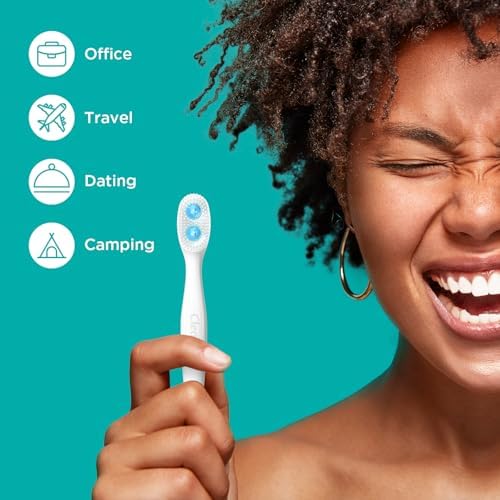 cleaings® Disposable Toothbrushes -Portable Mini Travel Toothbrushes with Tongue Cleaner & Pick for Work or Travel, No Water Needed (Mint)
