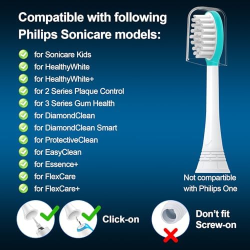 Kids Replacement Toothbrush Heads 10 Pack for Philips Sonicare Electric Toothbrush Soft Brush Head for Child 7+ for Boy Girl,Blue