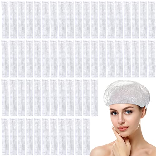 Leyndo 1000 Pcs Disposable Shower Caps Waterproof Plastic Bath Caps Bulk, Elastic Hair Processing Thick Waterproof Bath for Women, Spa Party Travel, Hair Salon(Clear)