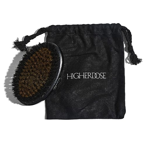 HigherDOSE Supercharge Body Brush Exfoliator - Lymphatic Drainage Dry Brush to Accelerate Drainage of Toxins & Fat with Ion-Charged Copper Bristles - Helps to Reduce Cellulite & Soften Skin