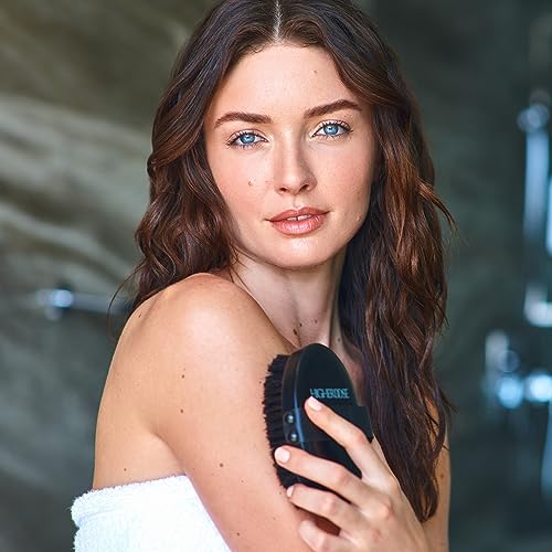 HigherDOSE Supercharge Body Brush Exfoliator - Lymphatic Drainage Dry Brush to Accelerate Drainage of Toxins & Fat with Ion-Charged Copper Bristles - Helps to Reduce Cellulite & Soften Skin