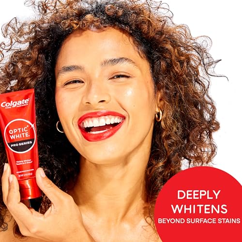Colgate Optic White Pro Series Stain Prevention Hydrogen Peroxide Toothpaste, Teeth Whitening Toothpaste, Effectively Removes Tea, Coffee, and Wine Stains, Enamel-Safe for Daily Use, 3 Pack, 3.0 oz