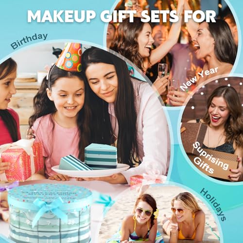 Color Nymph Makeup Advent Calendar, 24 Days Advent Calendar Valentines Day Birthday Makeup Gift Sets for Beauty Cosmetics Kit For Teens Girlfriend Daughters Surprise Holiday Gift Mint Green