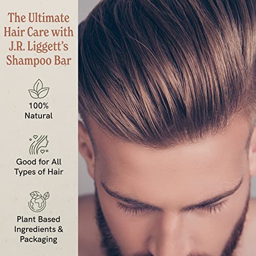 J·R·LIGGETT'S Shampoo Bars - Tea Tree, Jojoba & Peppermint and Coconut & Argan Oils - Nourishes Follicles with Antioxidants and Vitamins - Sulfate-Free - Set of Three 3.5 Ounce Bars