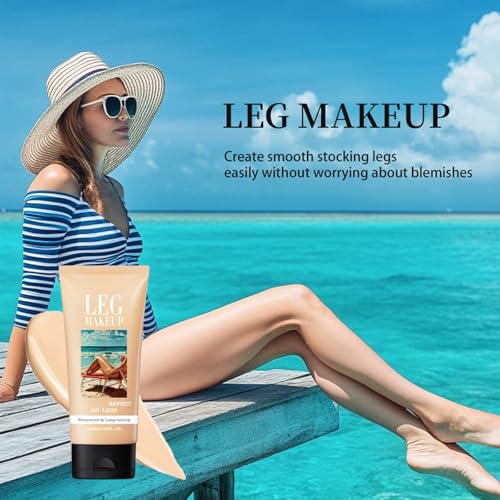 Leg Makeup Waterproof No Transfer | Scar & Tattoo Cover Up Foundation with Brush for Legs & Body, Long-Lasting Flawless Finish, Lightweight Formula for All Skin Tones (#2)