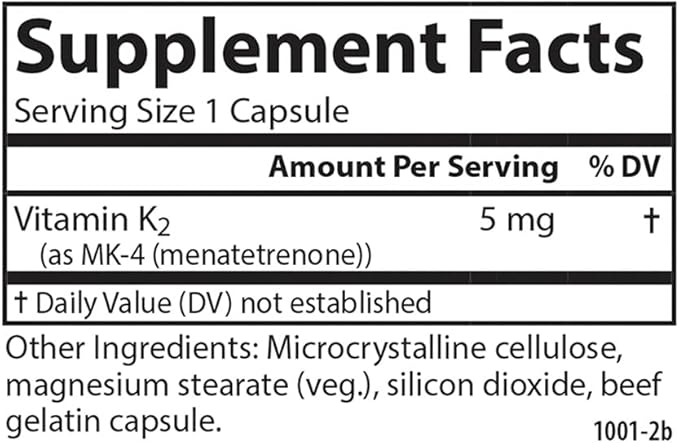 Carlson - Vitamin K2 MK-4 (Menatetrenone), 5 mg, Vitamin K Supplement, Bone Support, K2 Vitamin, Soy-Free, Vitamin K-2, 180 Capsules