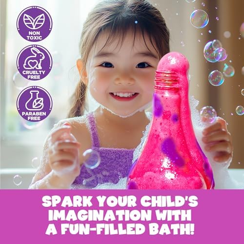 Kids Bath Bomb Potions - Fun Colorful Bubble Eruption Kits - Fizzy Color Tub Time Potion Making Experiments Kit in Flask Bottles - Magic Bubbles Foams Toys Science Gift for Boys Girls Toddlers