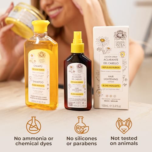 Camomila Intea Natural Blonde Highlights Hair Lightener - Spray with Chamomile Extract - 3.4 Oz