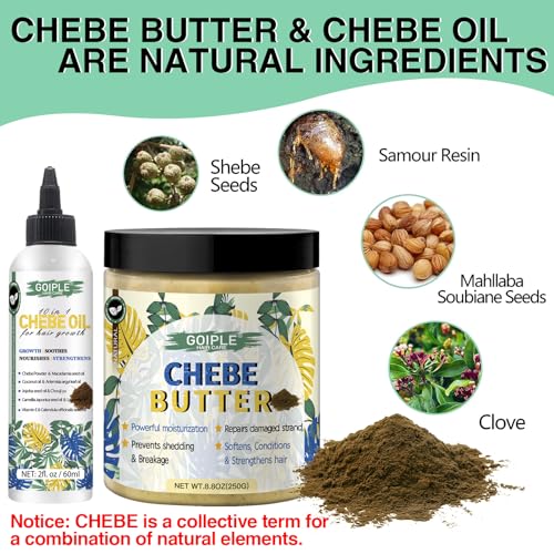 Chebe Hair Growth Oil and Butter for Deep Moisturization - All Hair Types, Men and Women