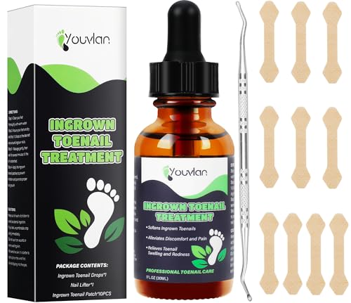 Ingrown Toenail Treatment - Ingrown Toenail Softener Drops,Toenail Lifter,Nail Patches,Best Ingrown Toenail Kit at Home for Easy Trim Thick Toe Nails Cleaner Tool Kit