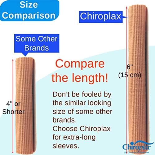 Chiroplax Toe Tubes Sleeves Protectors Cushions Fabric & Gel Lining Separator Tubing Finger, Bunion, Hammer Toe, Callus, Corn, Blister (5 Pack, Size Small)