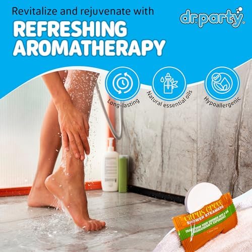 Citrus Grove Scented Shower Steamers - Aromatherapy Shower Tablets, Dermatologist Approved, Pack of 14