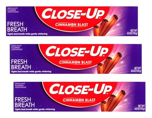 Close-Up Cinnamon Anticavity Flouride Toothpaste 6 Ounce (Pack of 3)