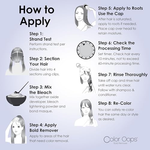 Color Oops Bold Remover, 2 Applications, Hair Dye Remover Safely Removes Direct Dyes and Semi Permanent Hair Color, Recolor The Same Day, Vegan & Cruelty Free