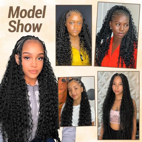 Human Braiding Hair for Boho Knotless Braids 2 Bundles 14 Inches 80g Deep Wave 10A Brazilian Virgin Human Bohemian Hair for Braiding Natural Black 1B