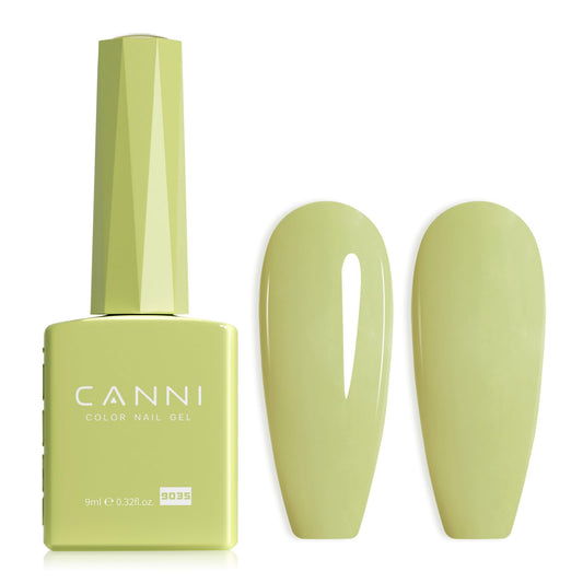CANNI Pastel Green Gel Nail Polish, 1Pcs Sage Light Green Gel Polish Lime Mint Green Color Nail Polish Gel High Gloss Soak Off U V Gel Nail French Nail Manicure Salon DIY