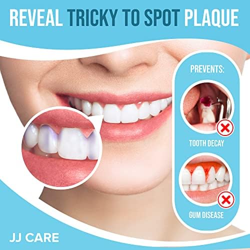 JJ Care Disclosing Tablets for Kids and Adults - 120 Count, Individually Wrapped Plaque Disclosing Tablets for Kids Brushing Teeth, Berry Flavored Plaque Remover, Dental Care for Teeth Brushing