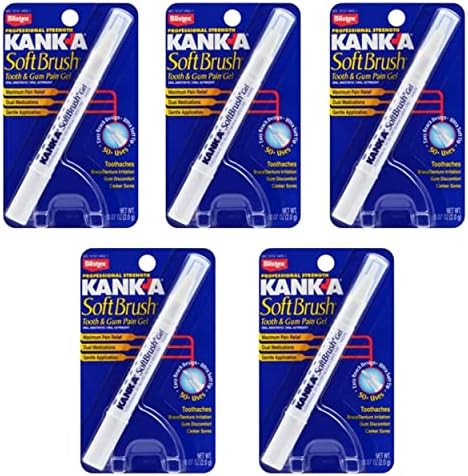 Kank-A Soft Brush Tooth & Gum Pain Gel - 0.07 oz, Pack of 5