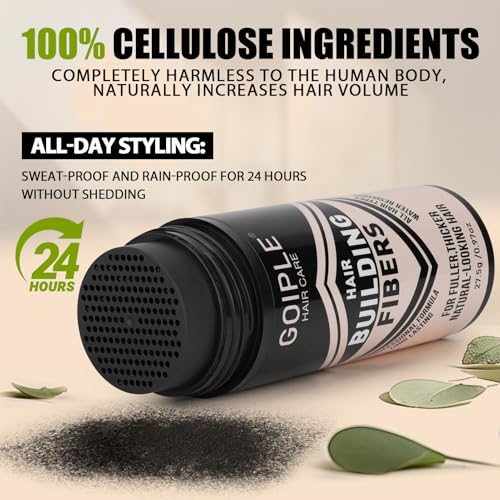 Hair Thickening Fibers&Pump Applicator Set Professional Hair Styling Set- Hair Fibers Barber Enhancement Spray for Mens Hair&Beard- Hairline Enhancer & Volumizing Spray Barber Enhancement Card (Black)