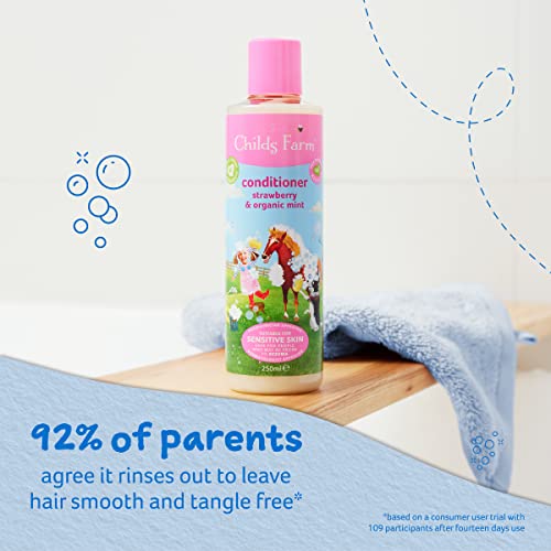 Childs Farm, Kids Hair Conditioner for Dry, Sensitive Skin & Scalp, Strawberry & Organic Mint, Conditions & Nourishes, Vegan, Cruelty-Free, 16.9 fl oz