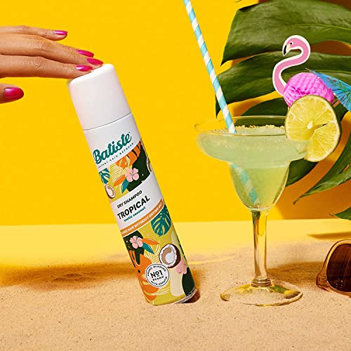 Batiste Dry Shampoo, Tropical Fragrance, Refresh Hair and Absorb Oil Between Washes, Waterless Shampoo for Added Hair Texture and Body, 6.73 OZ Dry Shampoo Bottle