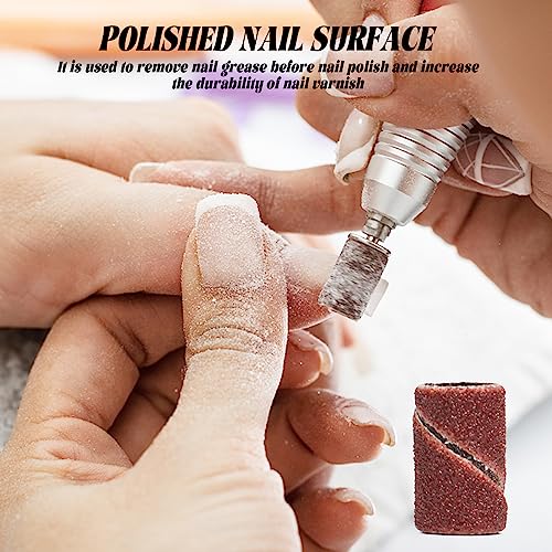 InnoLife - 300pcs Grit 180# Nail File Sanding Bands Replacement for 3/32" Shank Size Nail Drill Bits Fit