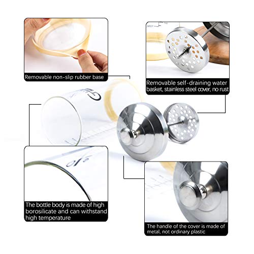 Gusnilo Barbicide Jar 30 Oz with Stainless Steel Tray, Barber Sanitizing Jar, Salon Disinfectant Jar for Nail Tools, Hair Salon,Spa