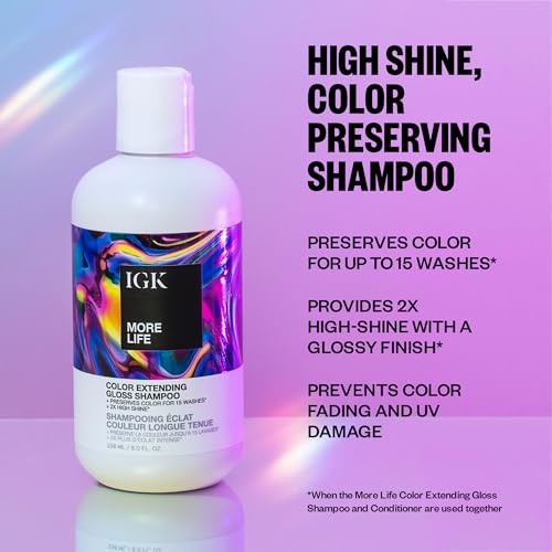 IGK MORE LIFE Color Extending Gloss Shampoo, 8 Oz