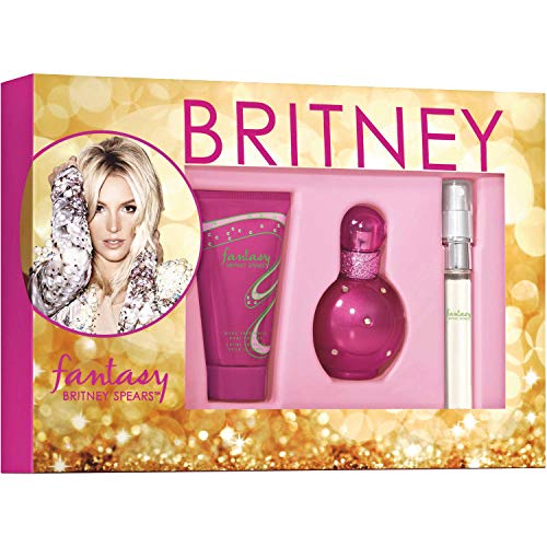 Britney Spears Fantasy 3 Pc. Gift Set (1 x EDP Spray 1 oz + 1 x Fantasy EDP Spray 0.33 oz + 1 x Britney Spears Work Your Magic Body Souffle 1.7 oz)