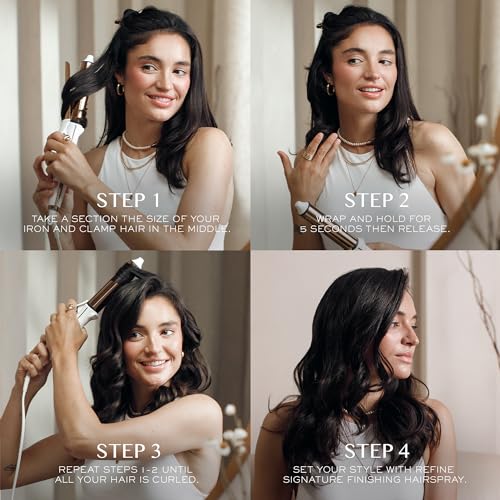 Kristin Ess Hair 1 Inch Titanium Curling Iron for Beach Waves, Small to Medium Curls for Short Hair, Ionic Technology, Fast Heat, Dual Voltage, Auto Shut-Off