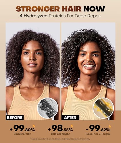 Collagen Hair Mask for Deep Conditioning, Keratin Hair Treatment with 4 Hydrolyzed Proteins, Moroccan & Avocado Oils Conditioner for Nourish, Calendula Gentian Extracts Care Dry & Damaged Hair