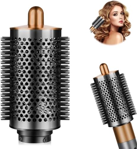 Large Volumizing Round Brush for Dyson Airwrap Styler Attachment,Upgraded Larger Round Brush Tool and Hair Style Replacement for Airwrap Accessories (Nickel/Copper)