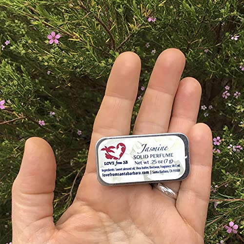 Compact Personal Solid Perfume | Convenient, fits in your purse or travel bag | Luxurious Artisan Spa Gift (Jasmine)