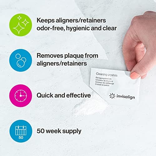 INVISALIGN Cleaning Crystals for Clear Aligners and Retainers, (50 Packets)