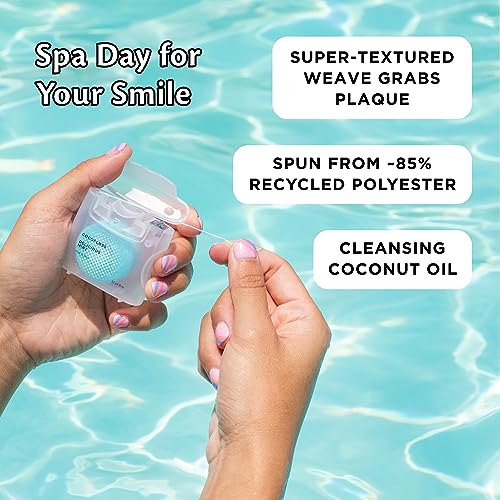 Cocofloss Woven Dental Floss, Favorites Sampler, Dentist-Designed Oral Care with Coconut Oil, Waxed, Vegan, Kid-Friendly, 1 Mint (33 yd), 2 Travel in Coconut, Strawberry (8 yd)