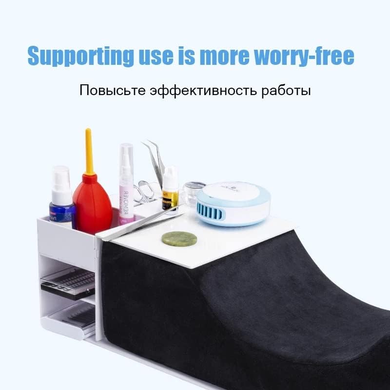 Lash Pillow Neck Support Eyelash Pillow Soft Grafting Eyelashes Memory Foam Eyelash Extension Pillow Makeup Salon with Pocket (Pink)