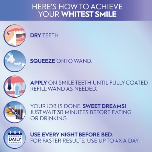 Crest 3DWhite Daily Whitening Serum Overnight Freshness, Leave-on Teeth Whitening Treatment