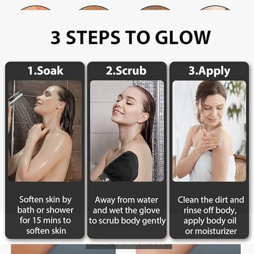 Cheekyglo Exfoliating Glove, Cheeky Glow Exfoliating Glove, Cheekyglo Silk Exfoliating Mitt, Cheekyglo Glove, Exfoliating Mitts for Dead Skin Remove (Pink)