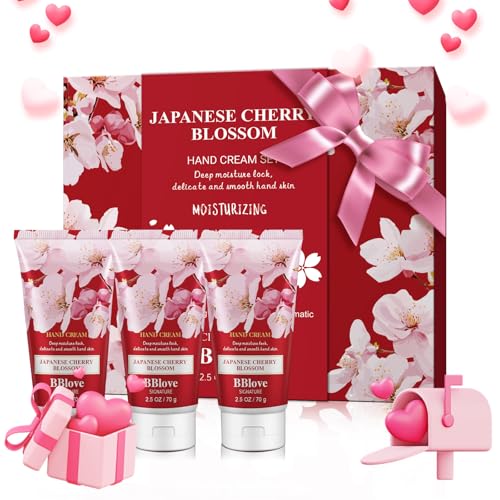 Hand & Body Cream Gift Set, Hand Lotion Set Deeply Moisturizing for Rough Hands, Best Gift Ideas for Women,Travel Size, Japanese Cherry Blossom
