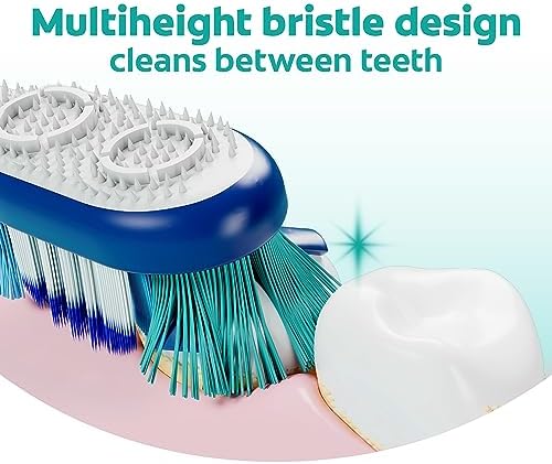 Colgate 360 Whole Mouth Toothbrush, Adult Soft Toothbrush With Tapered Bristles, Features Tongue Cleaner and Ergonomic Handle, Helps Whiten Teeth and Removes Bacteria, 4 Pack