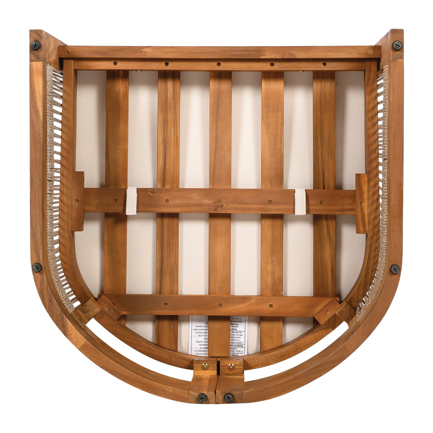 Christopher Knight Home Outdoor Wood Lounge Chair with Woven Rope Accents, Beige Cushion