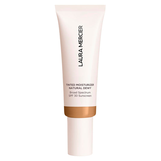 Laura Mercier Tinted Moisturizer Natural Dewy with SPF 30: 24HR+ Hydration, Long Lasting, Sheer to Light, Buildable Coverage, Dewy Finish, Improve Skin Tone and Texture, Skin Tint, Teak