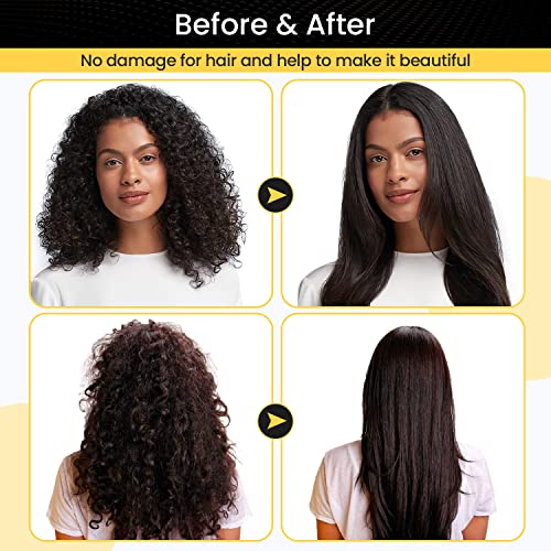 Hot Comb Set 7Pcs, Electric Hair Straightener Pressing Comb for Black Hair, Hot Comb Set with Wig Wax Stick, Lace Band, Rat Tail Comb ＆Salon Clips