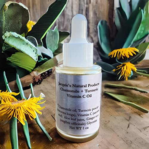 Jacquie's Natural Products Chamomile Turmeric Vitamin C Natural Oil 1 oz Aging Face Oil Vitamin C Oil