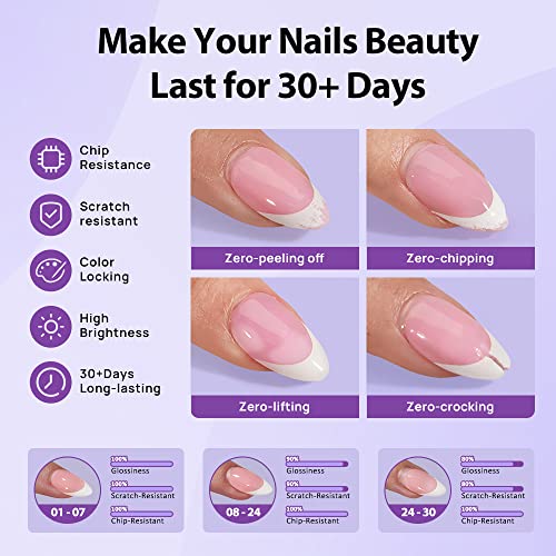 btartboxnails Nail Tips Builder Gel Set - 15ml Nail Tip Builder Gel 15ml Top Coat with Gel Nail Glue for French Tip Gel Nails 30+Days Long Lasting
